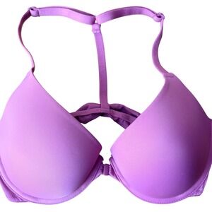 Pink Victoria Secret Wear Everywhere Push Up Bra 34C Front Close Rhinestone Pink